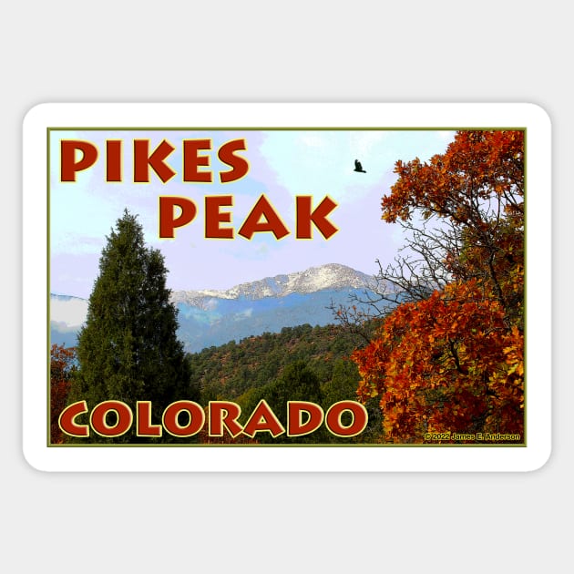 Pikes Peak Sticker by JEAndersonArt